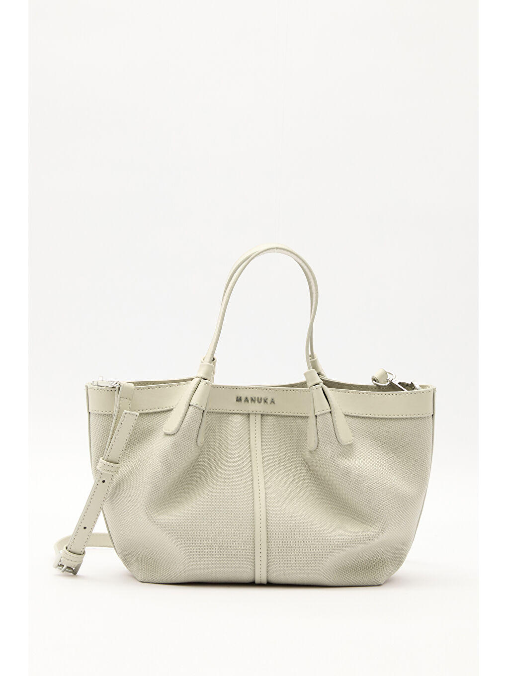 Yeşil Kanvas Dikiş Detaylı Mini Çanta Çağla-2