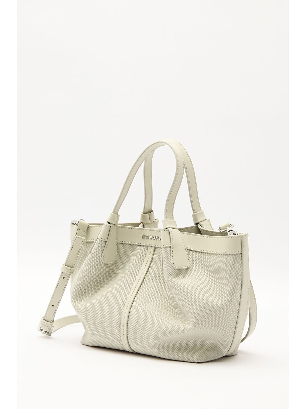 Yeşil Kanvas Dikiş Detaylı Mini Çanta Çağla-3