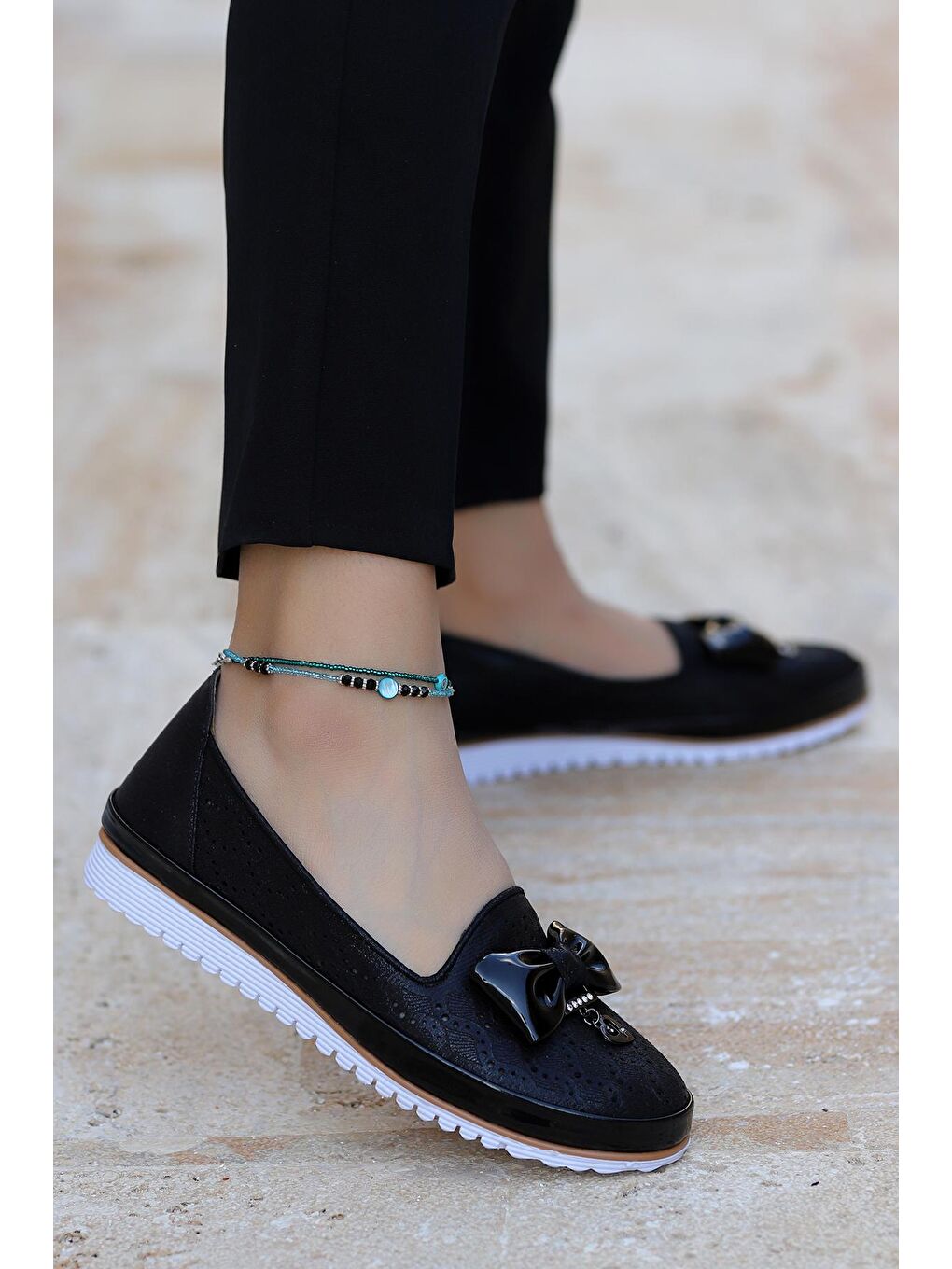 Siyah Kadın Günlük Babet Ayakkabı Cns 1016