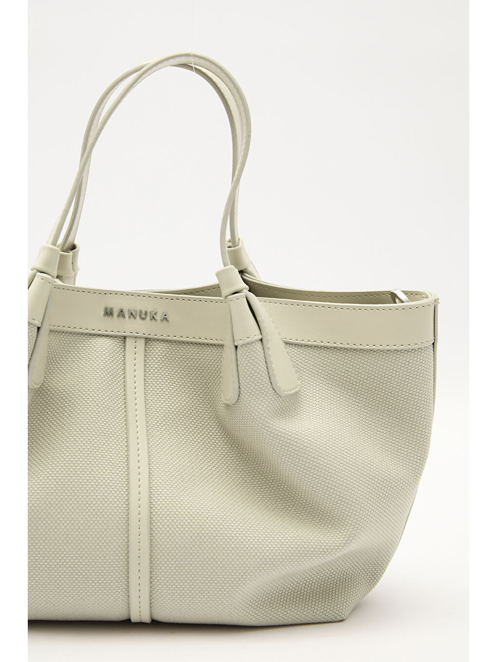 Yeşil Kanvas Dikiş Detaylı Mini Çanta Çağla-5