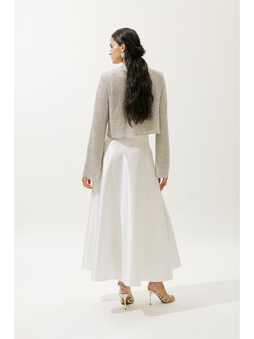 Bej Işıltılı Uzun Kol Bluz Nude-5