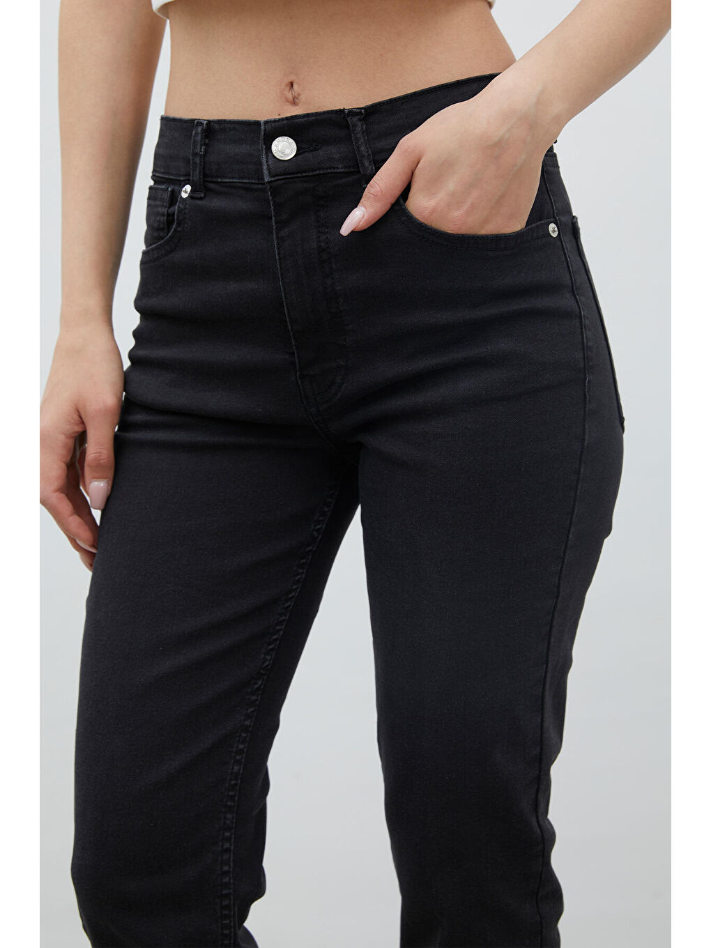 Bootcut Fit Denim Pantolon Siyah-5