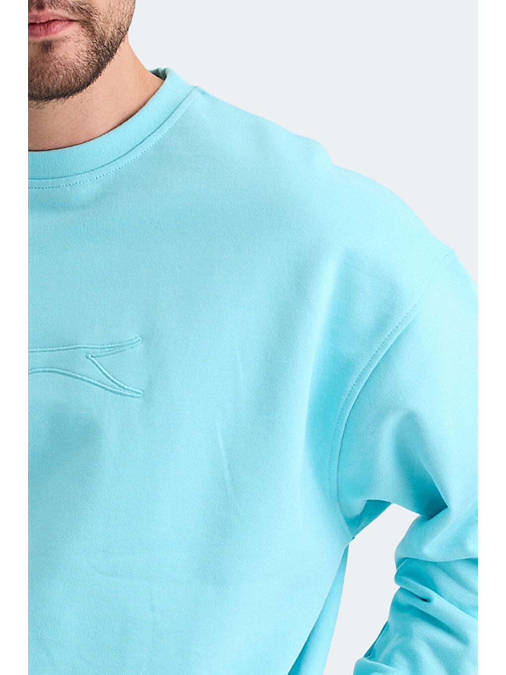 VADIK Oversize Erkek Turkuaz Sweatshirt-5