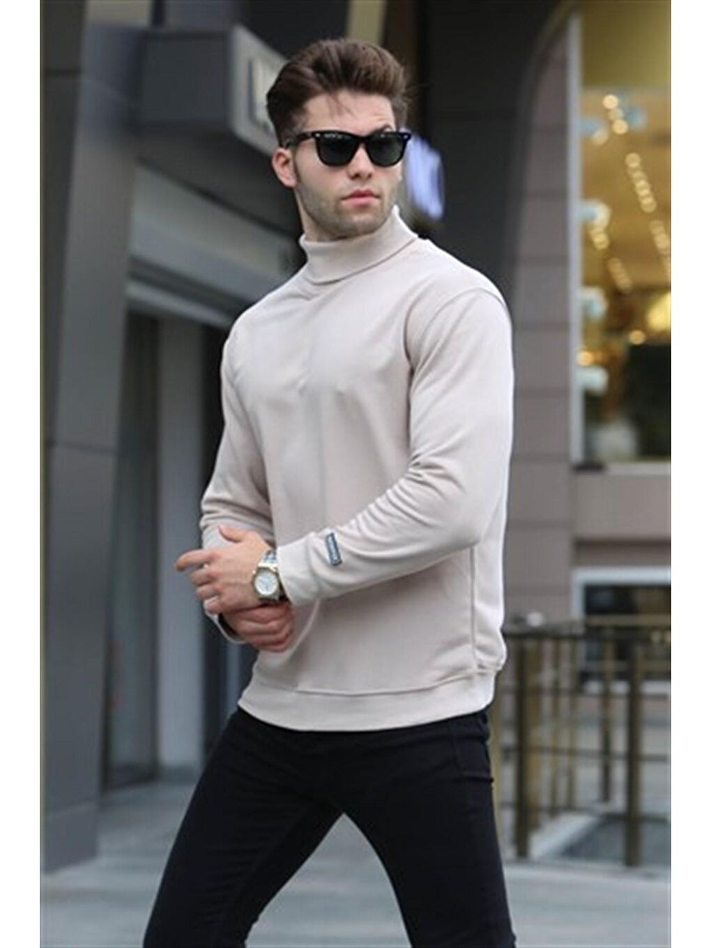 Balıkçı Yaka Bej Kazak 5317