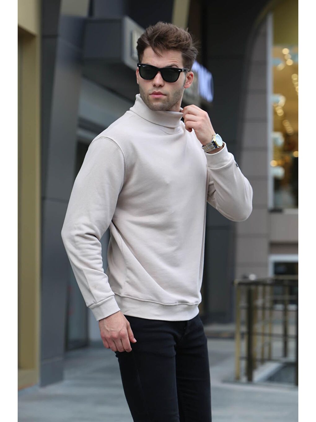 Balıkçı Yaka Bej Kazak 5317-1