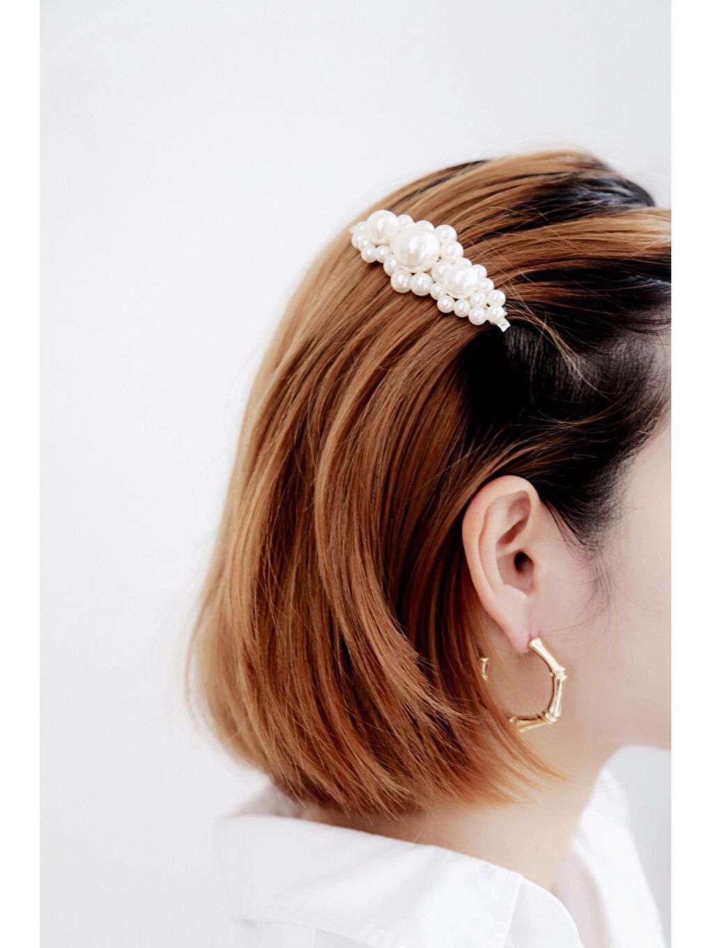 New Obsessions Yabon İncili Yan Toka Beyaz - 1