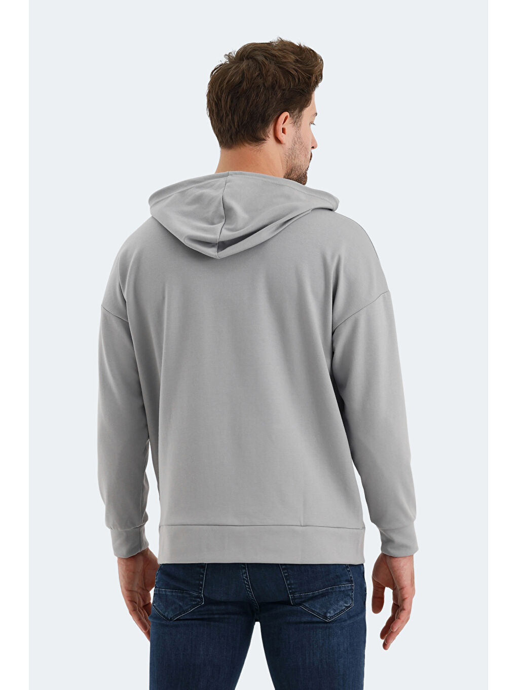 VALTER Erkek Fermuarlı Sweatshirt Gri-1