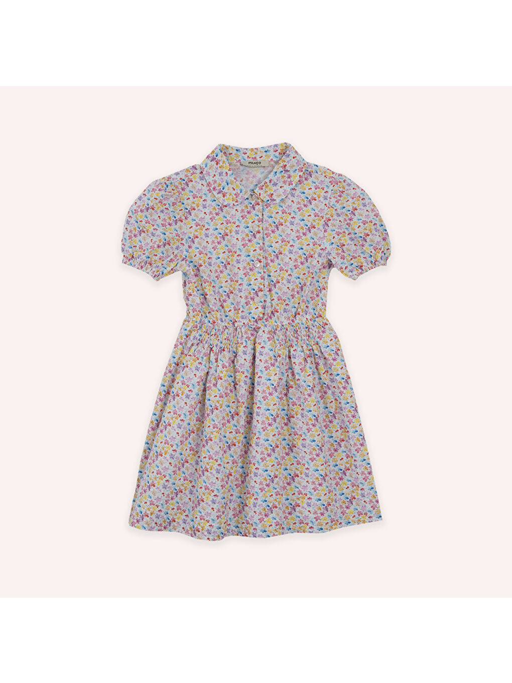 Kız Çocuk Pembe Çiçek Desenli Elbise