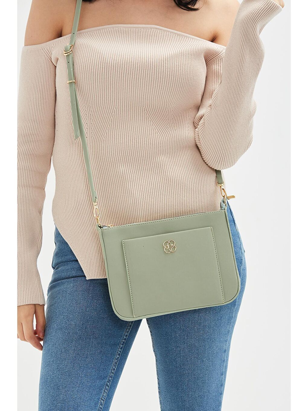 Clutch Rosa Kadın Çapraz Çanta Mint Yeşil-1