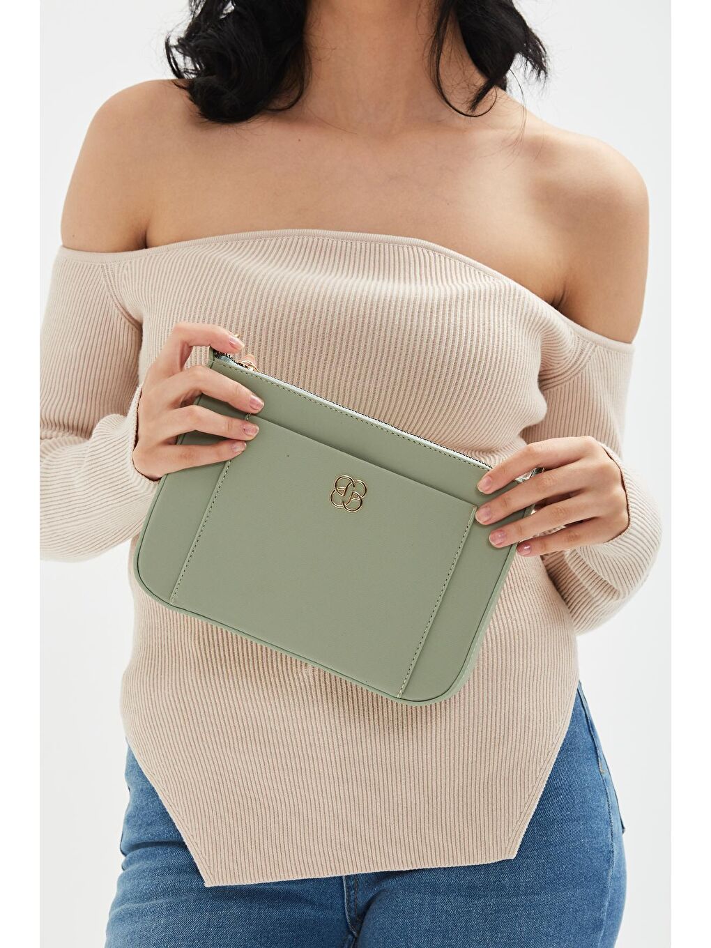Clutch Rosa Kadın Çapraz Çanta Mint Yeşil-2