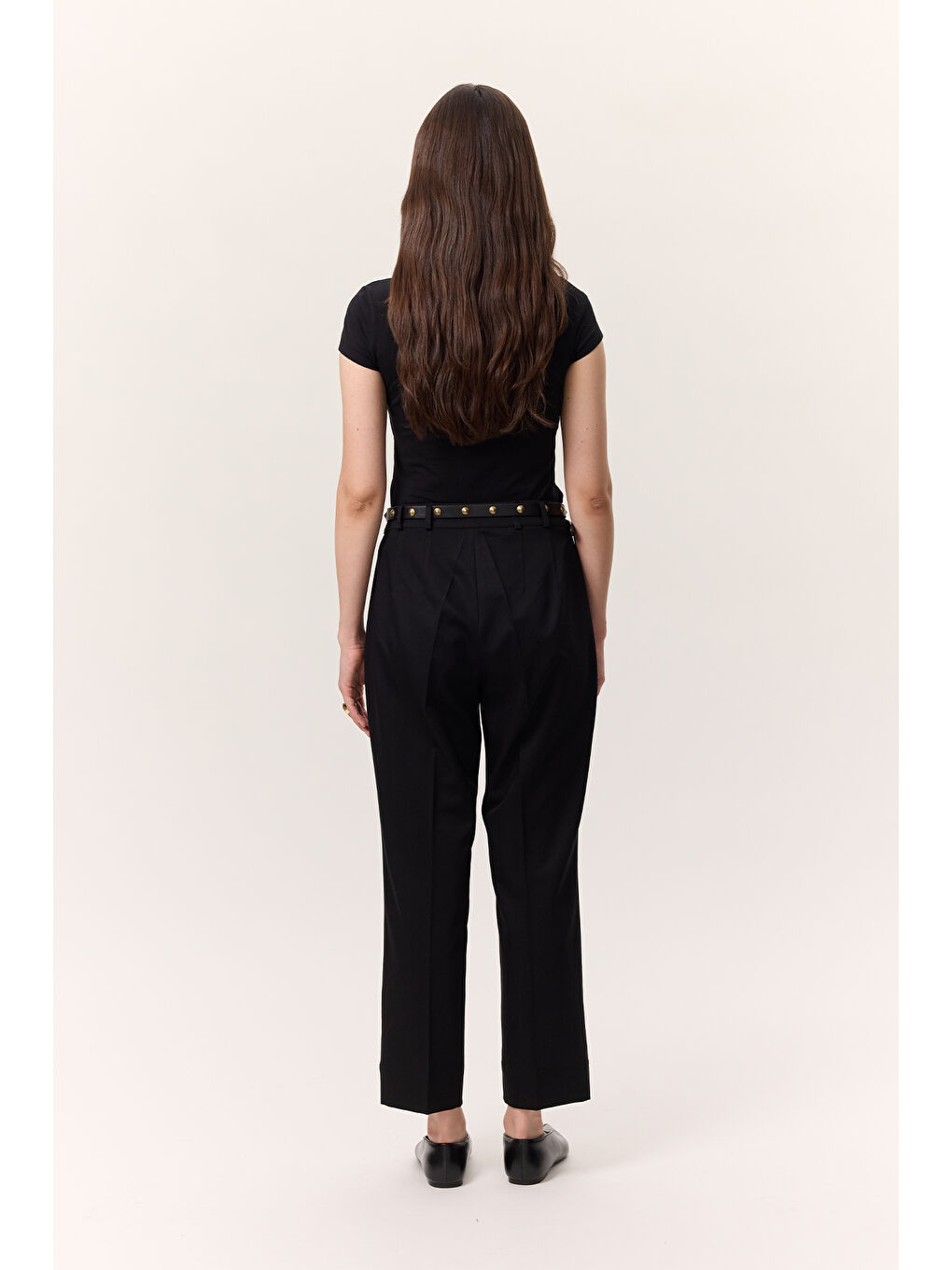 Çima Dikişli Kumaş Pantolon Siyah-6