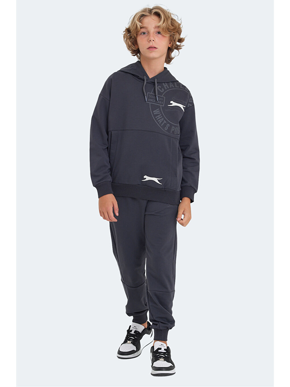 Erkek  Çocuk Eşofman Takımı Koyu Gri-2