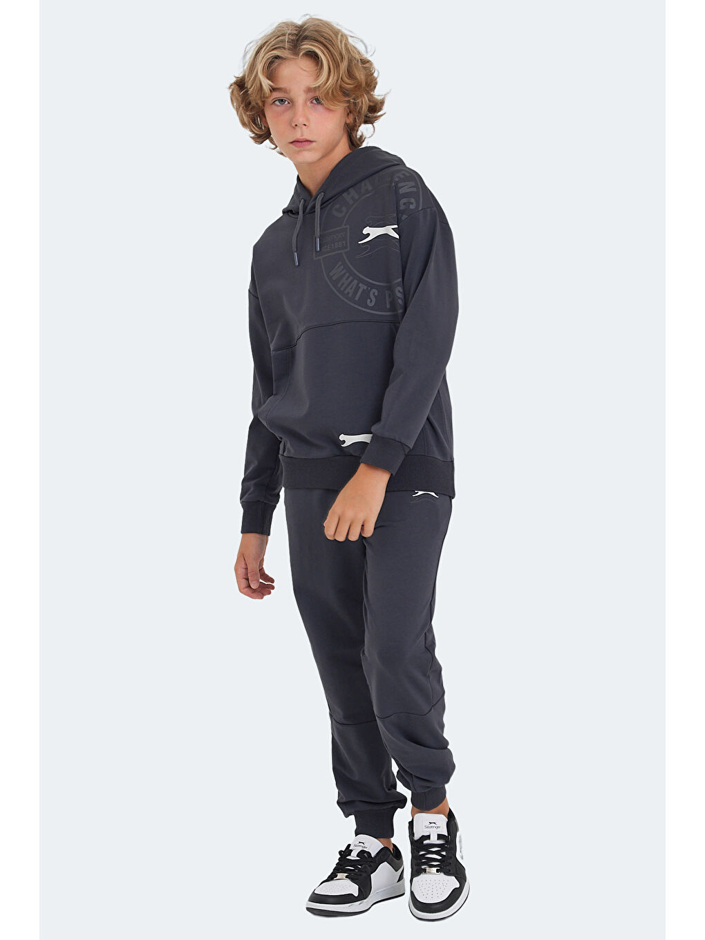 Erkek  Çocuk Eşofman Takımı Koyu Gri-5