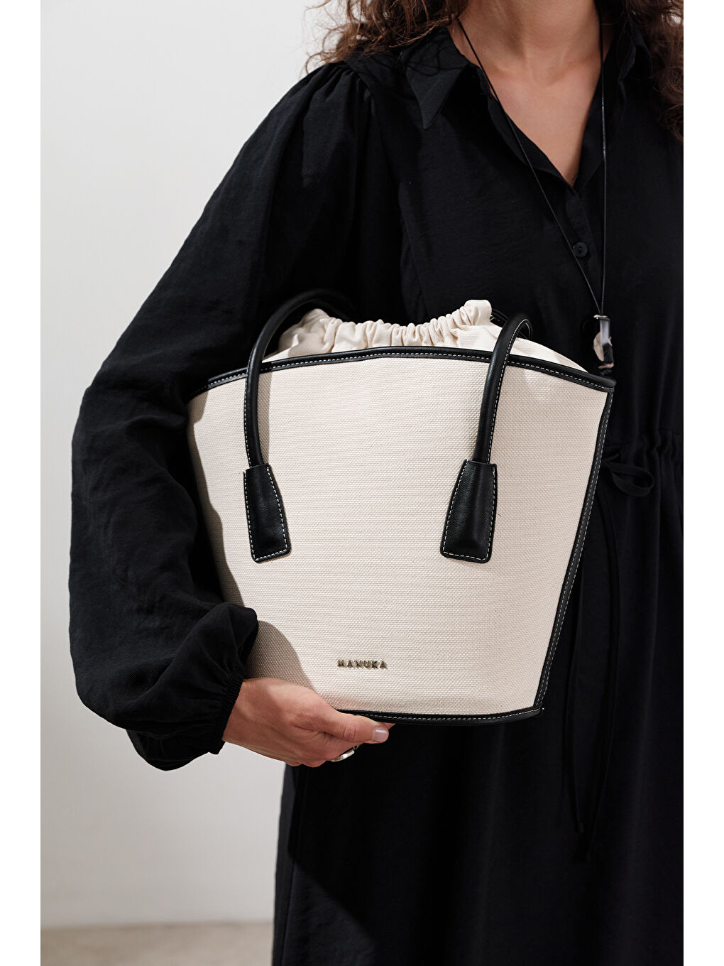 Kanvas Kova Çanta Bej-2