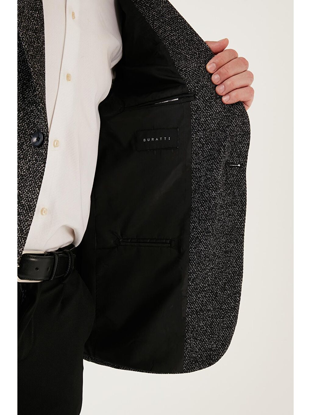 Siyah 6 Drop Çift Yırtmaçlı Slim Fit Blazer Ceket 659002-3