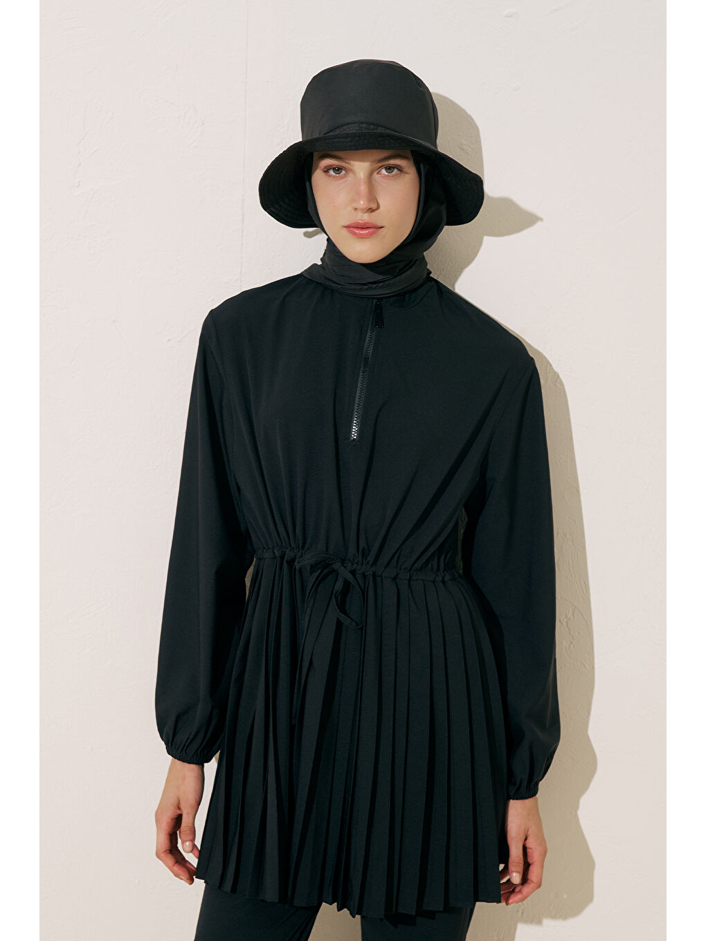 Piliseli Mayo Elbise Siyah-2