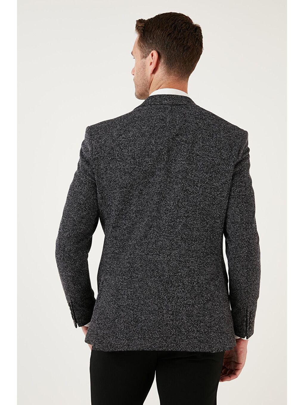 Siyah 6 Drop Çift Yırtmaçlı Slim Fit Blazer Ceket 659002-4