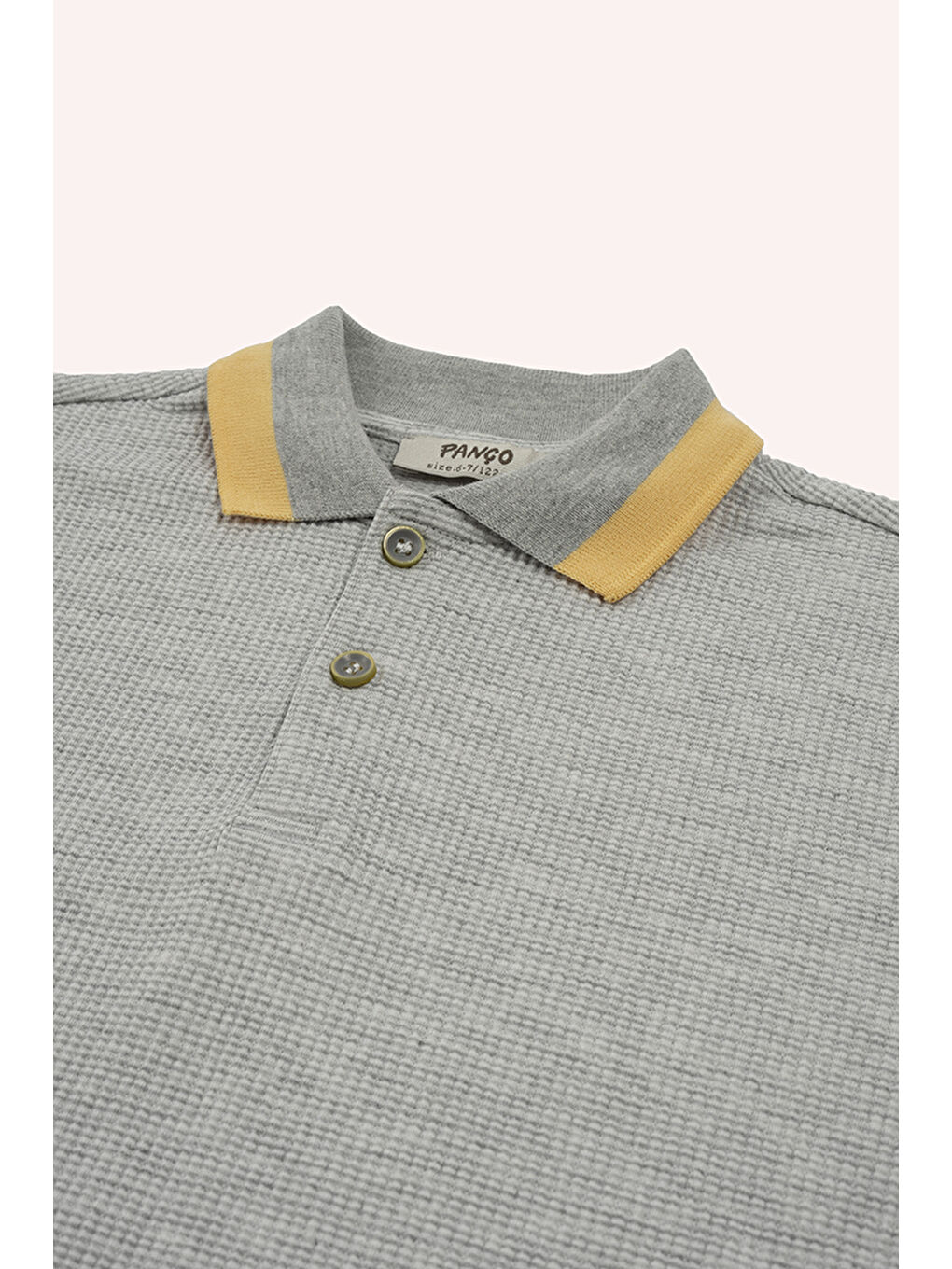 Erkek Çocuk Gri-Melanj Kısa Kollu Polo Yaka Tişört-2