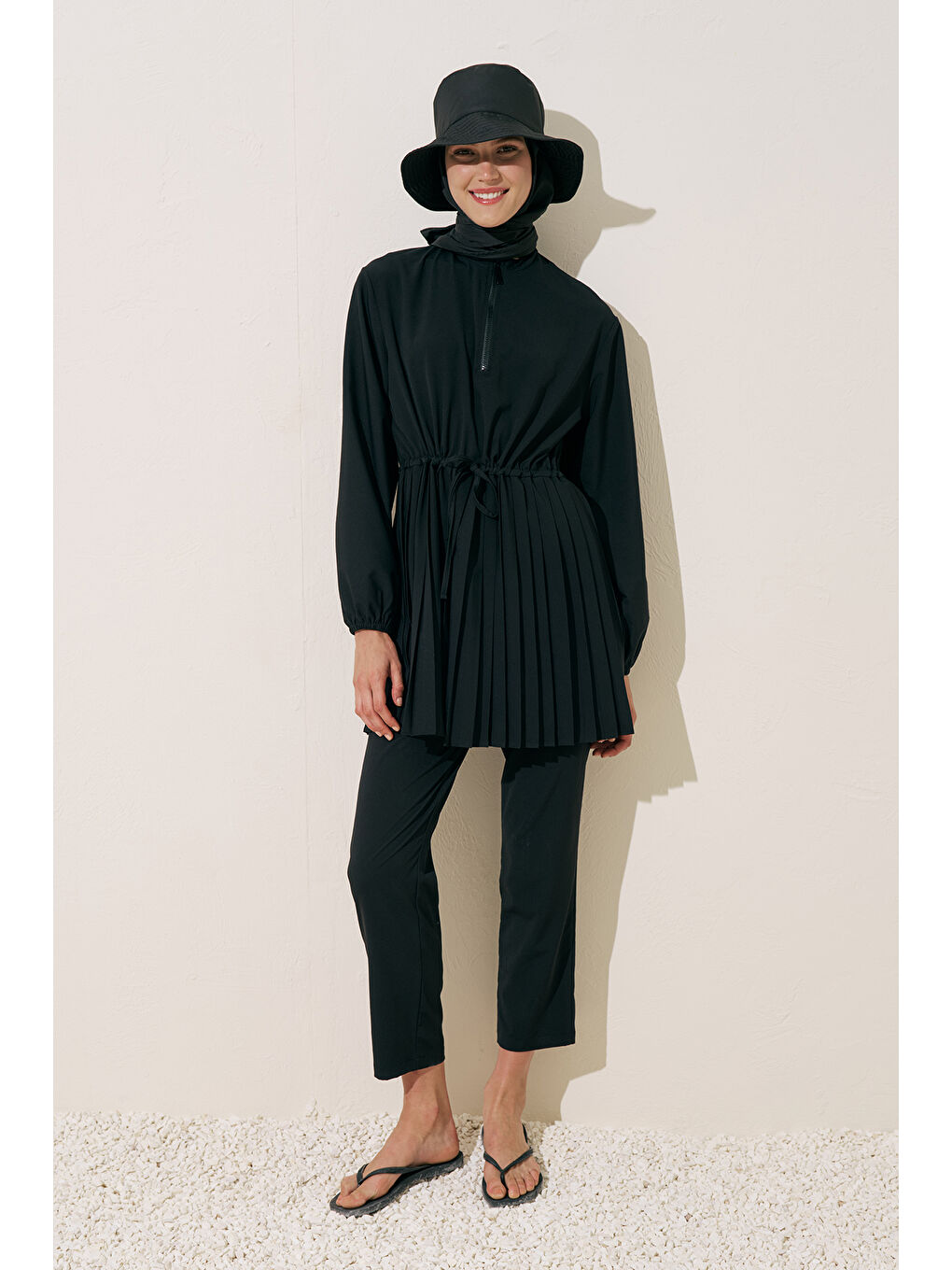 Piliseli Mayo Elbise Siyah-3