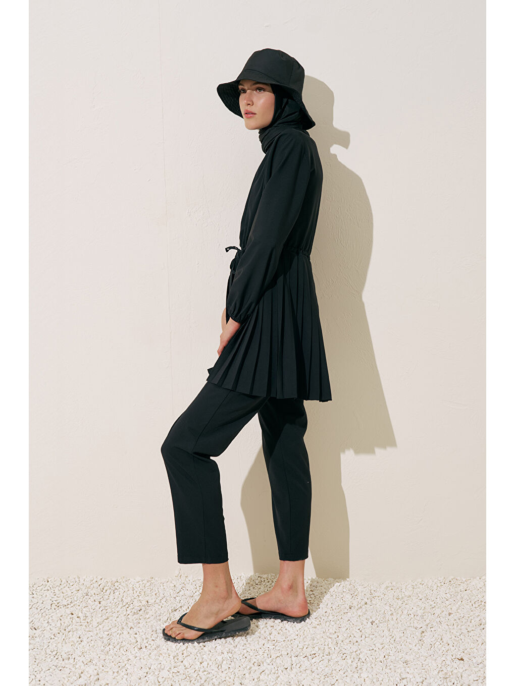 Piliseli Mayo Elbise Siyah-4