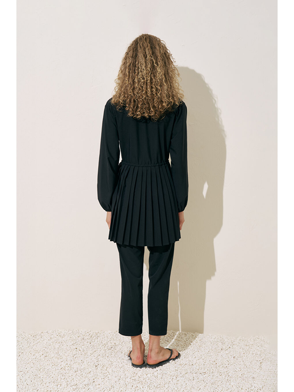 Piliseli Mayo Elbise Siyah-5