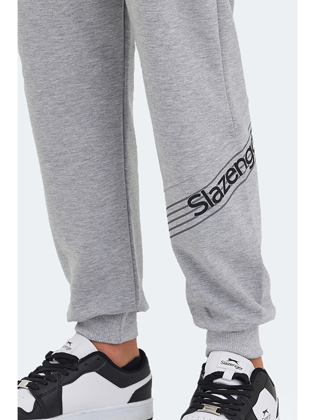 LIKE IN Unisex Çocuk Fermuar Cepli Taş Gri Eşofman Altı-4