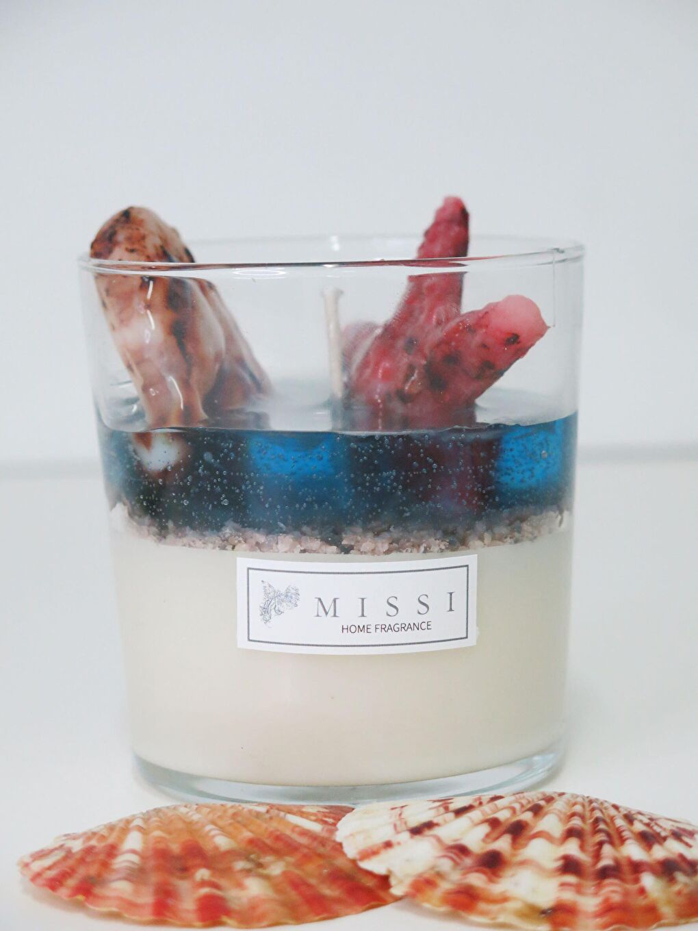 Ekru Marin Aqua Bosphorus Kokulu Deniz Yıldızı Dekorlu Vegan Mum-2