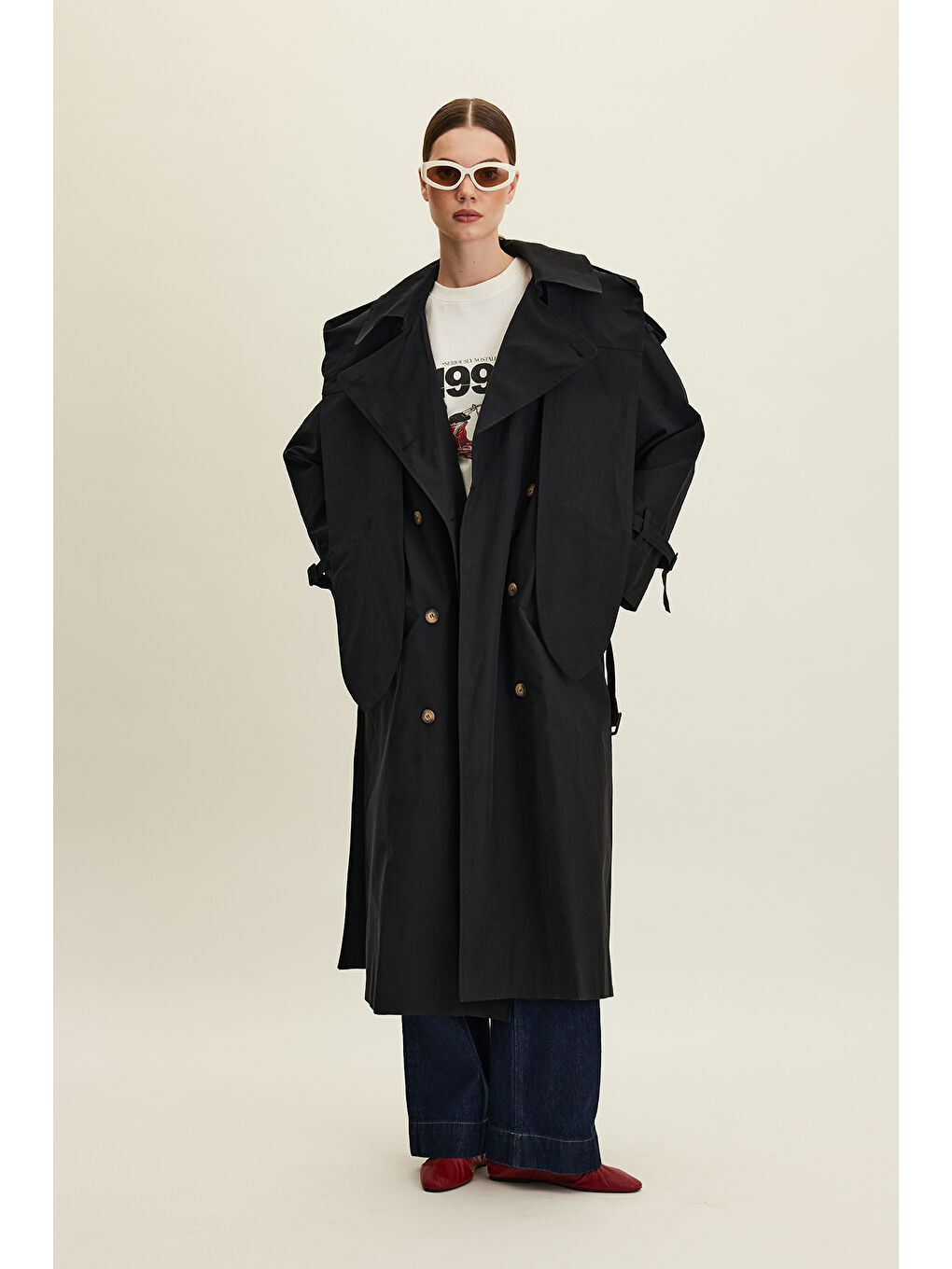 Tokyo Kapüşonlu Trençkot Siyah