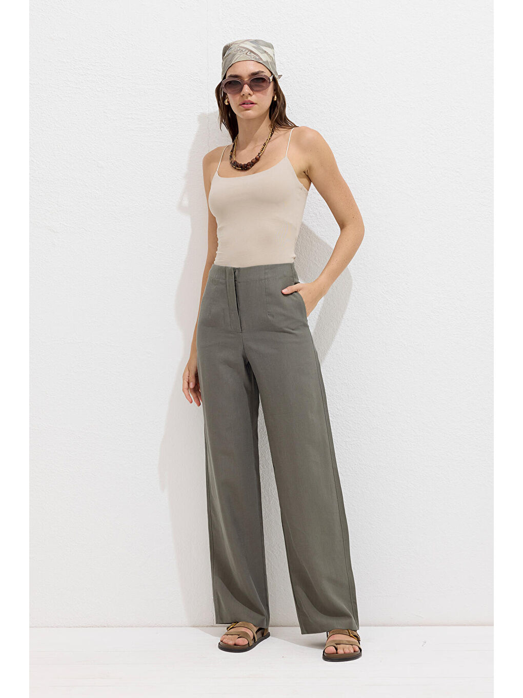 Premıum Kumaş Pantolon Haki-2