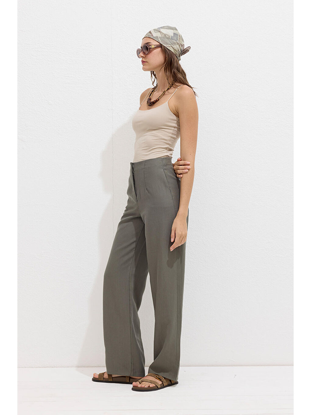 Premıum Kumaş Pantolon Haki-4