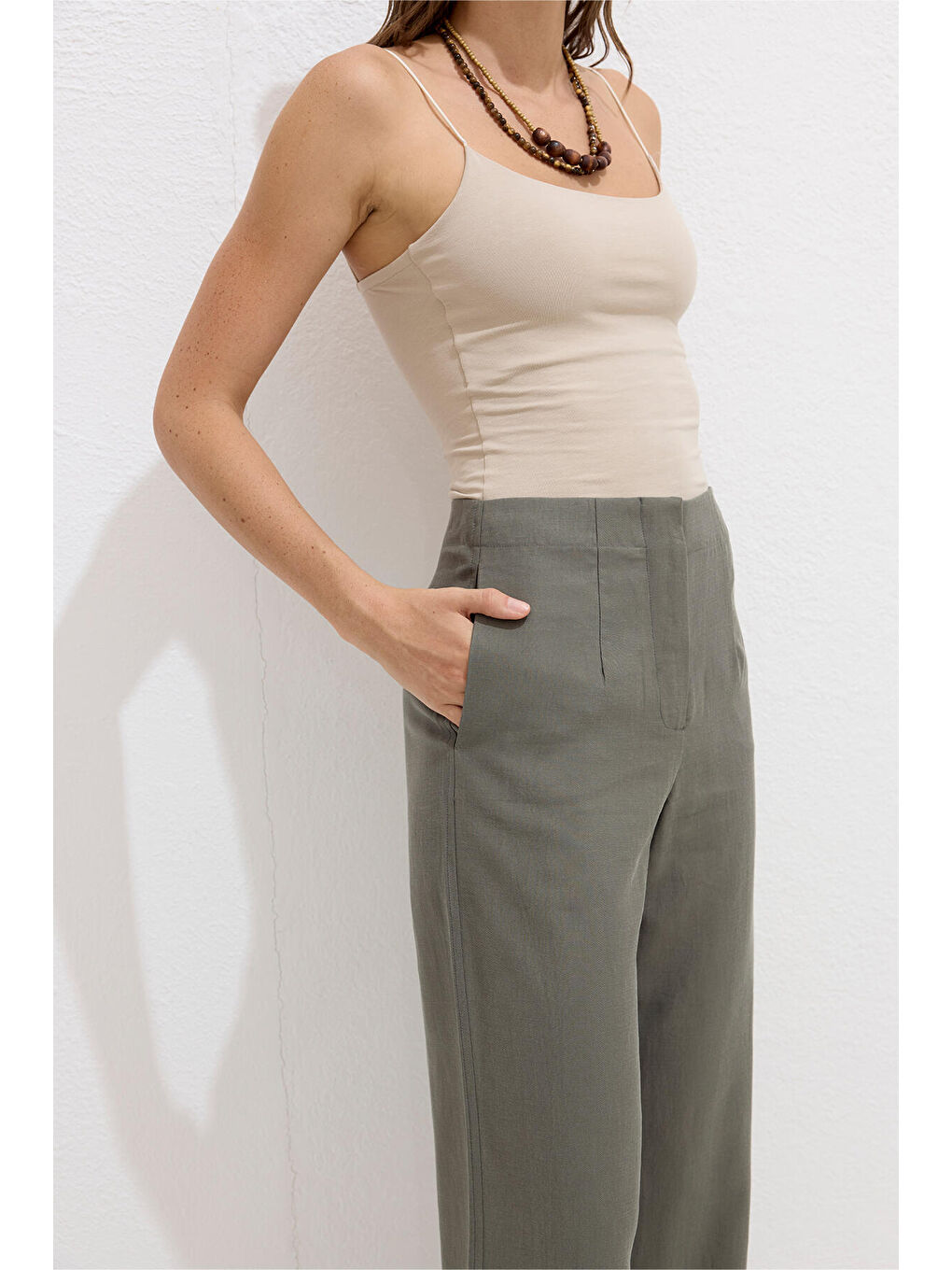 Premıum Kumaş Pantolon Haki-6