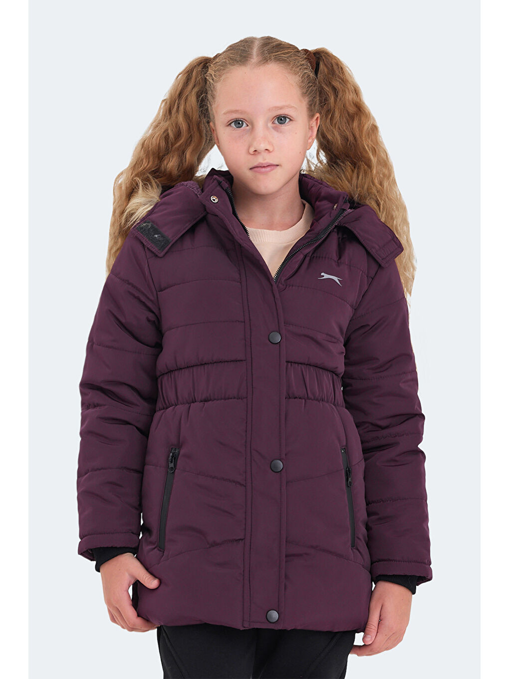 CANDY Kız Çocuk Kapüşonlu Mor Mont & Kaban