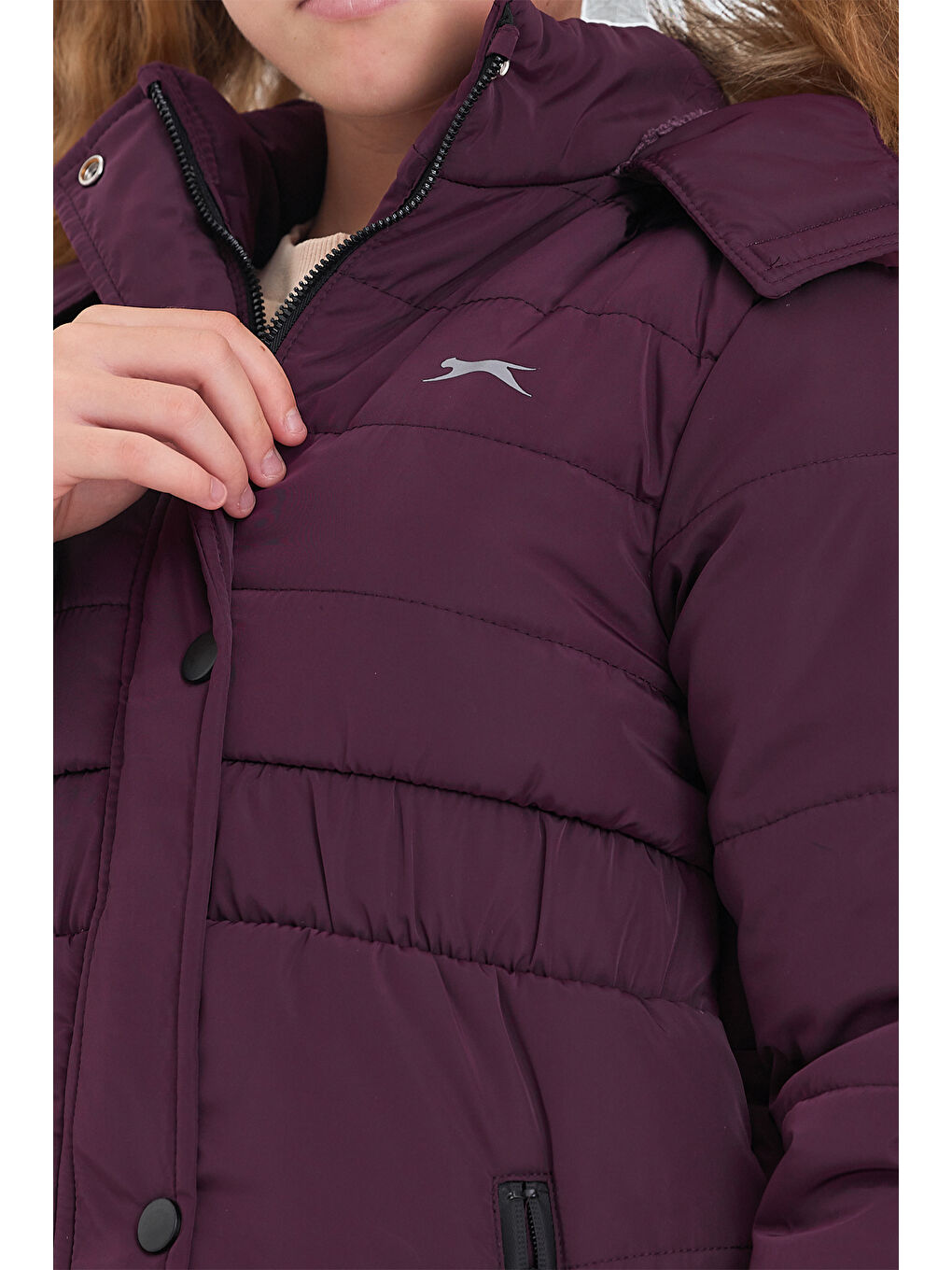 CANDY Kız Çocuk Kapüşonlu Mor Mont & Kaban-3