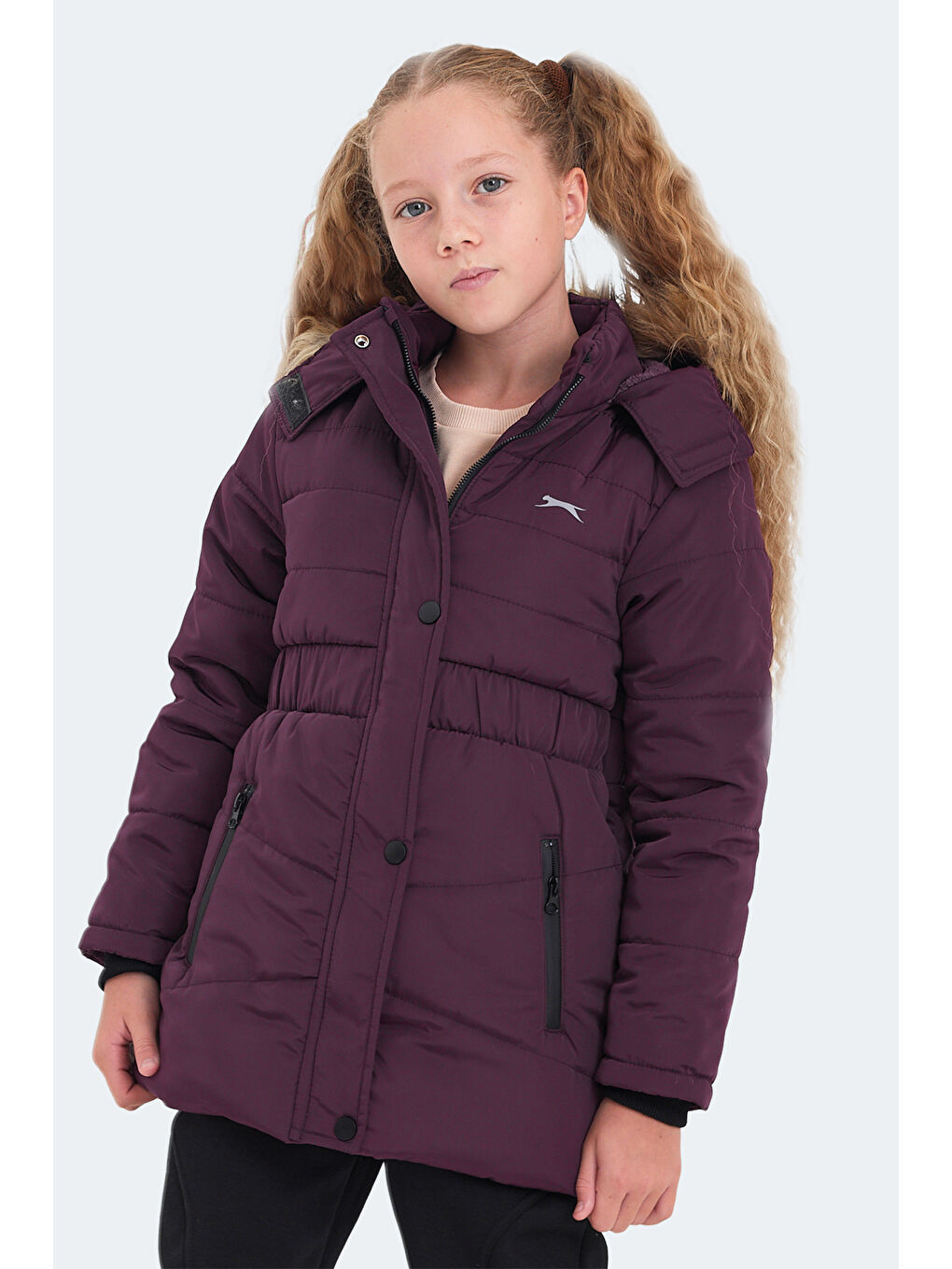 CANDY Kız Çocuk Kapüşonlu Mor Mont & Kaban-6