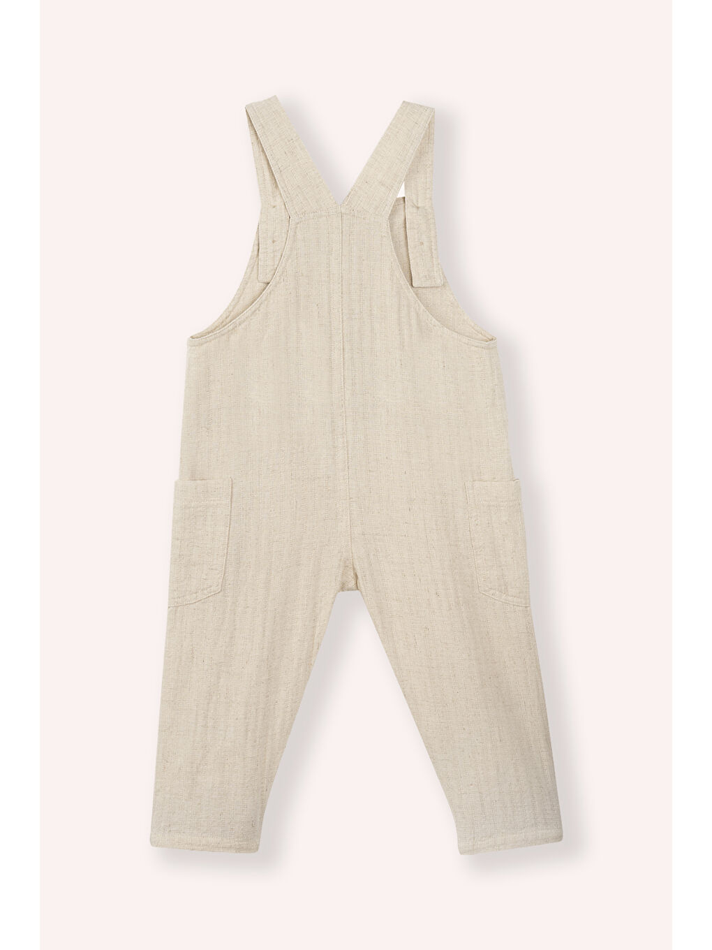 Erkek Bebek Düğme Detaylı Bej Salopet-2