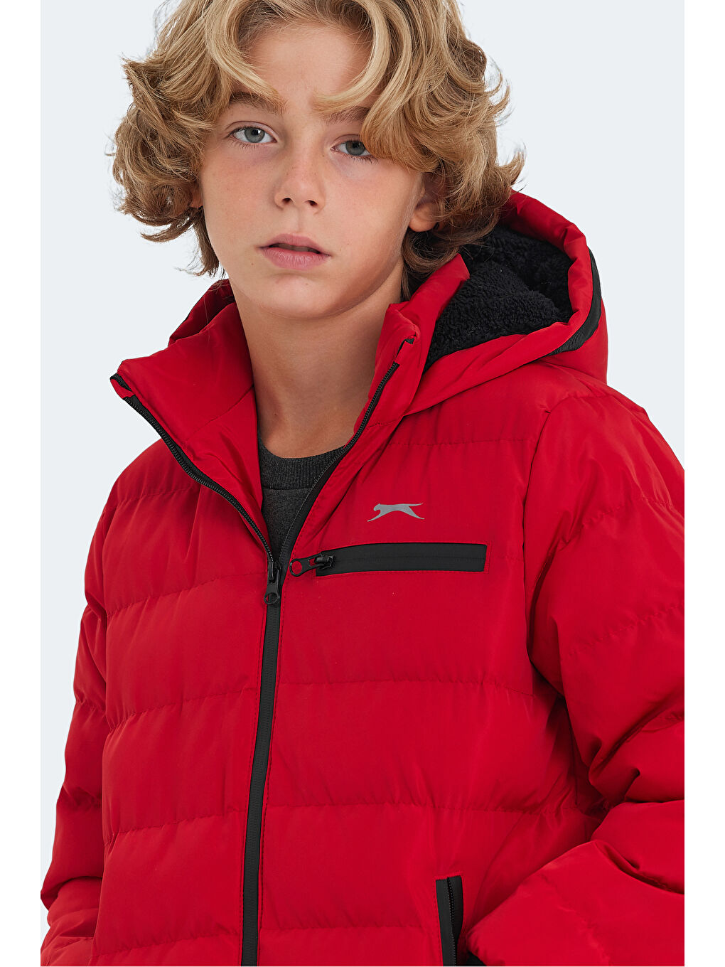 CAPTAIN Unisex Çocuk Şişme Mont  Kırmızı-4