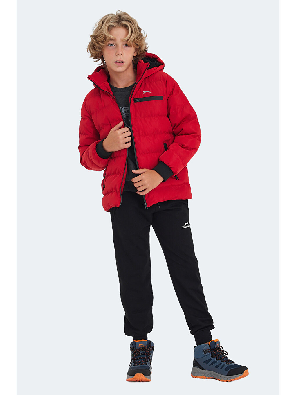 CAPTAIN Unisex Çocuk Şişme Mont  Kırmızı-6