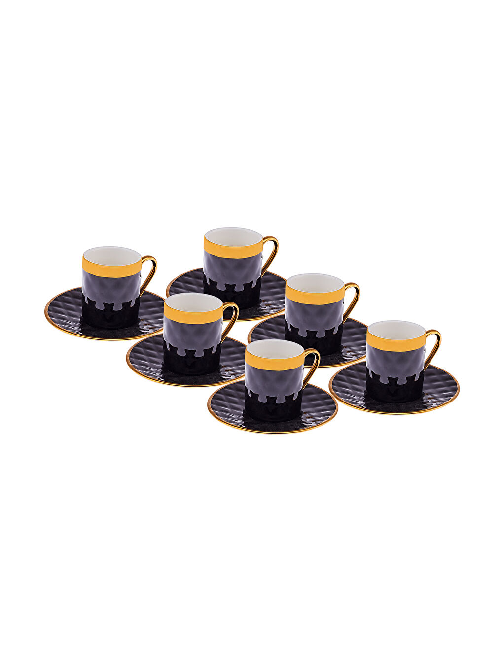 Siyah Bengi 6 Kişilik Kahve Fincan Takımı 90 ml