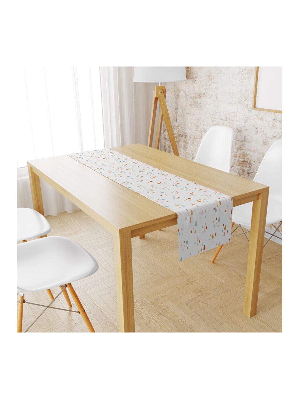 Karışık Kadife Kumaş Renkli Damlalar Runnur Modeli 1654 40x140 cm