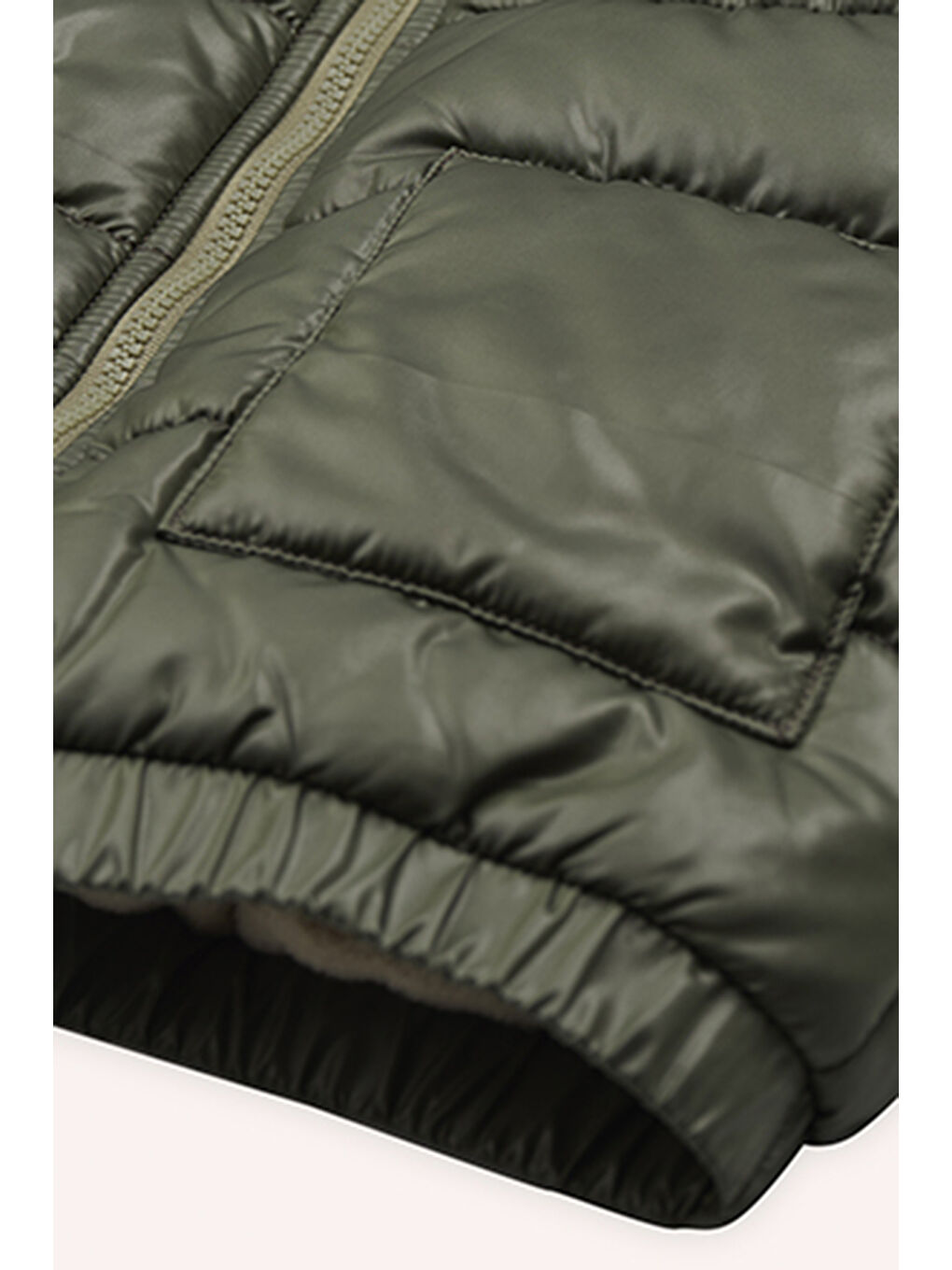 Erkek Çocuk Kapüşonlu Haki Mont-2