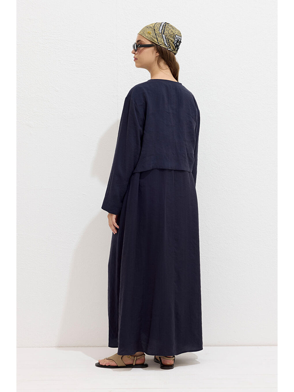 Modal Düğmeli Bluz Lacivert-4