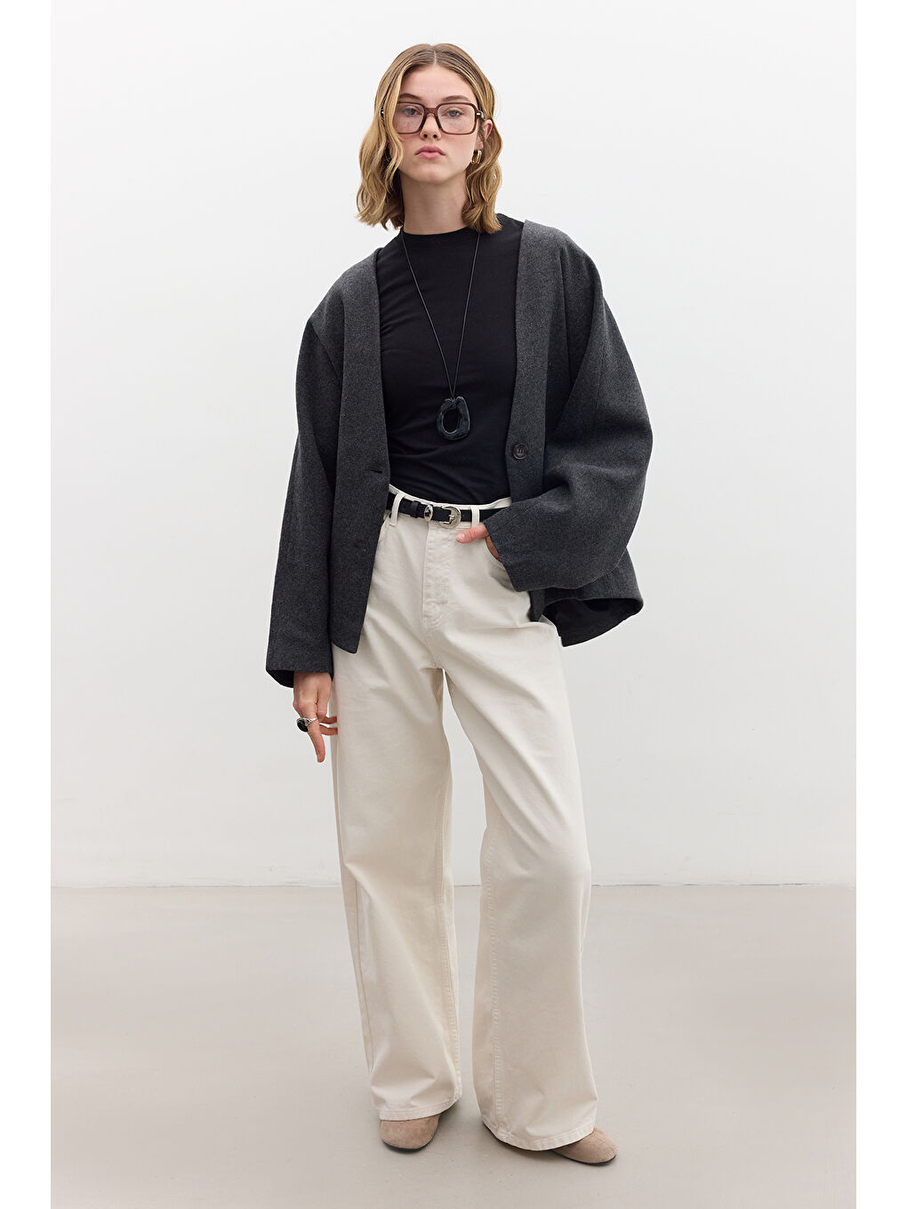 Milana Kaşe Ceket Antrasit-3