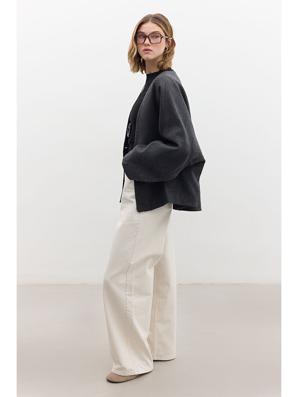 Milana Kaşe Ceket Antrasit-4