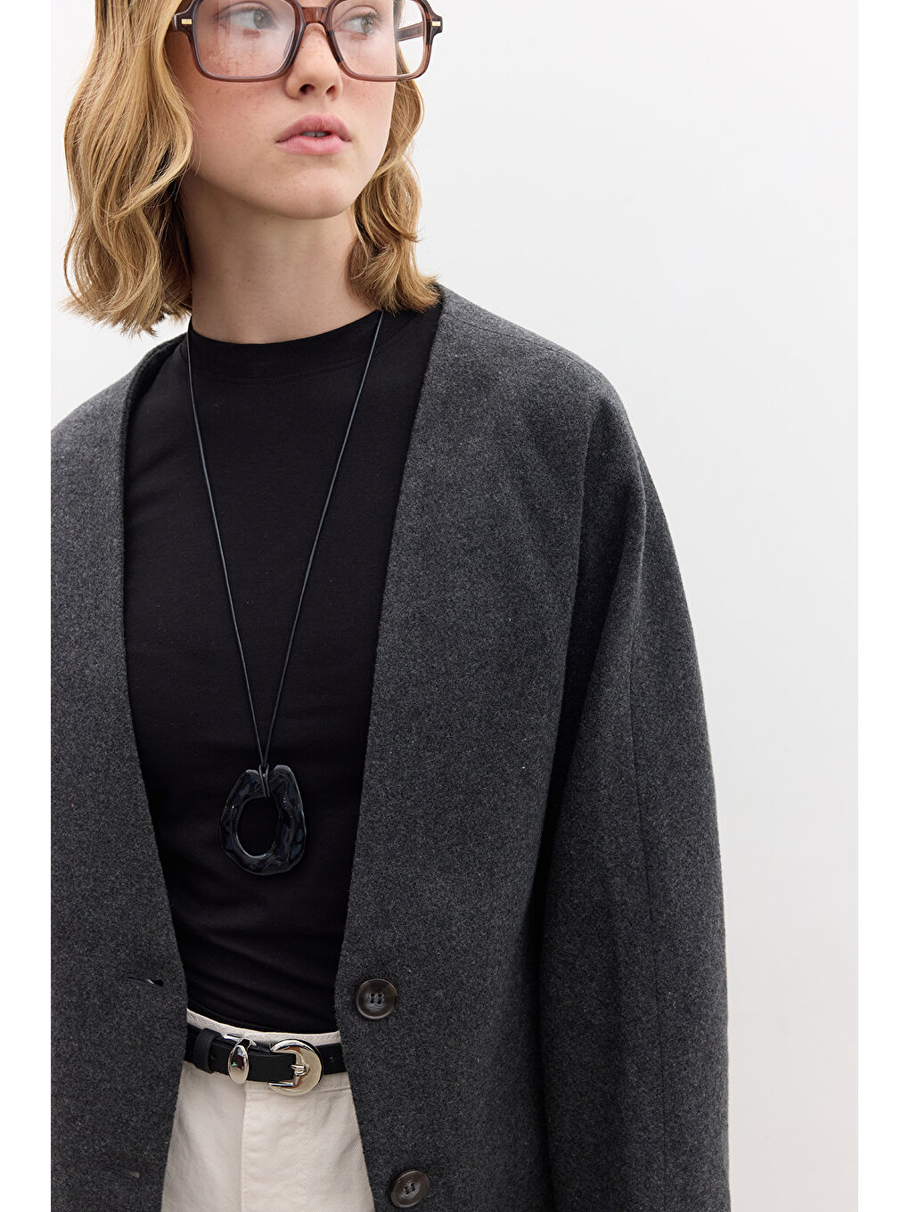 Milana Kaşe Ceket Antrasit-5