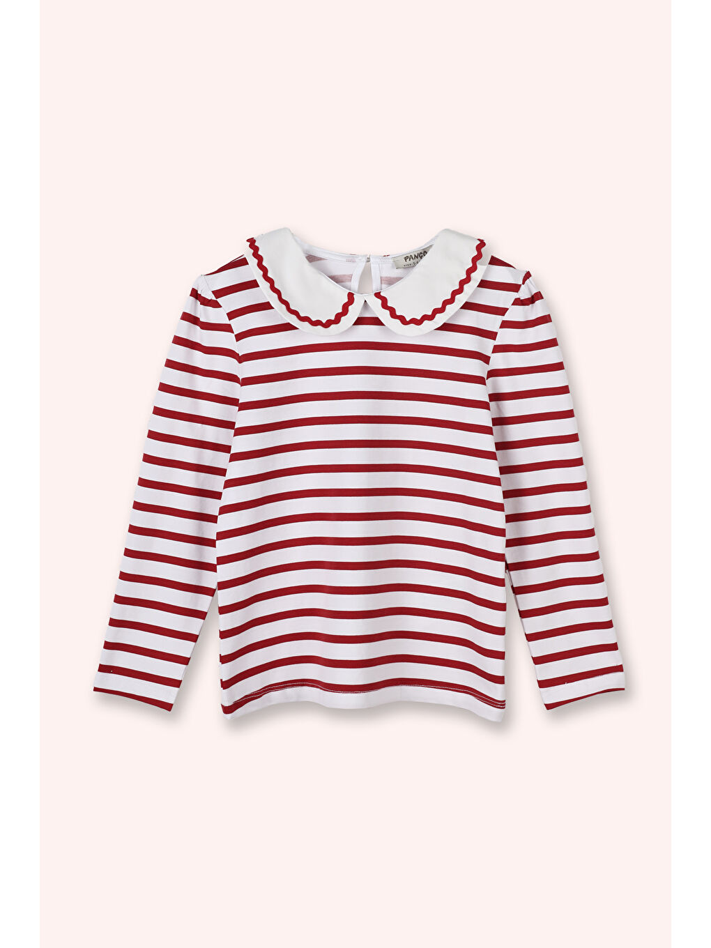 Kız Çocuk Bebe Yakalı Kırmızı Tisört