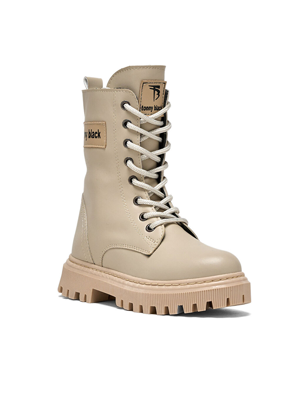 Bej Kız Çocuk Nude Termo Taban Önü Bağcıklı Uzun Bot