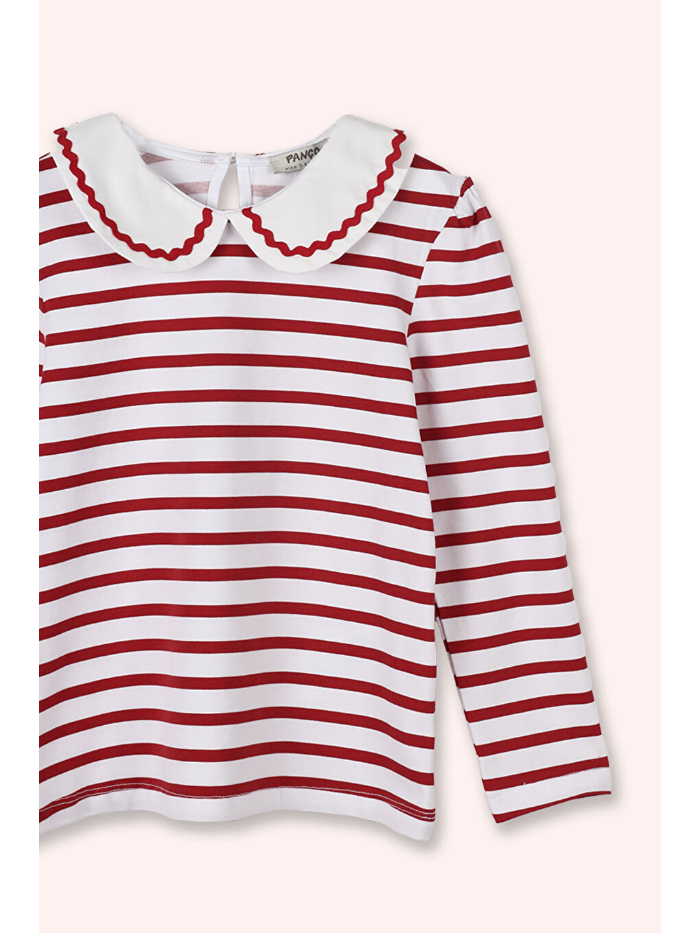 Kız Çocuk Bebe Yakalı Kırmızı Tisört-1