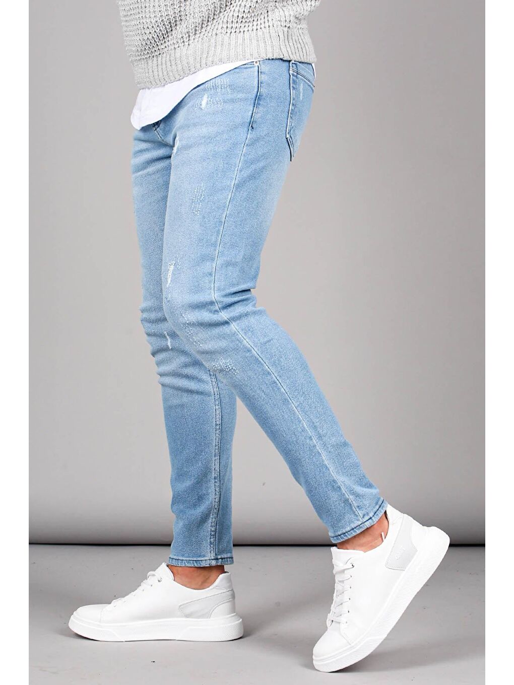 Madmext Skinny Fit Buz Mavisi Erkek Jean 5712 - 3