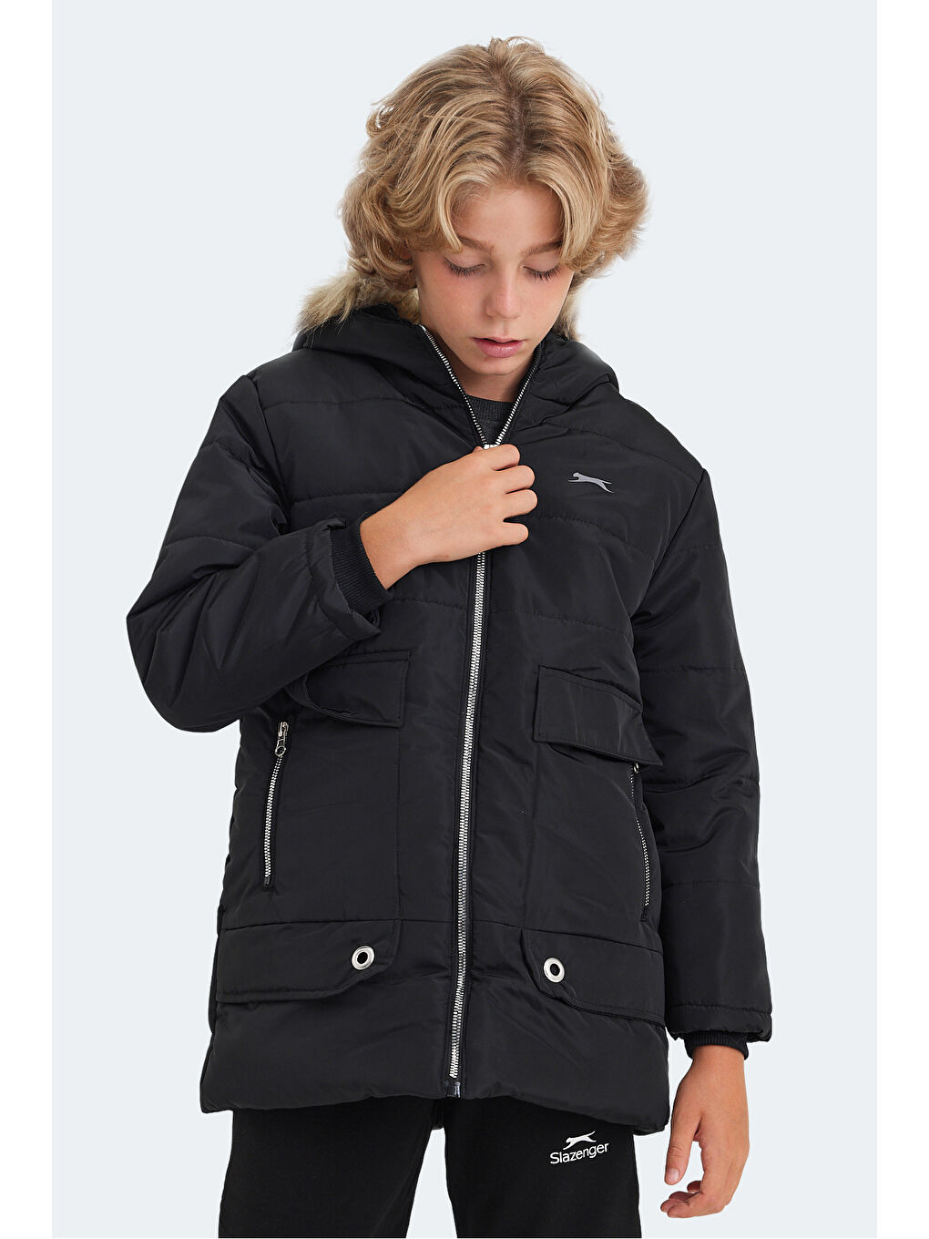 CAMELIA Unisex Çocuk Mont Kaban Siyah