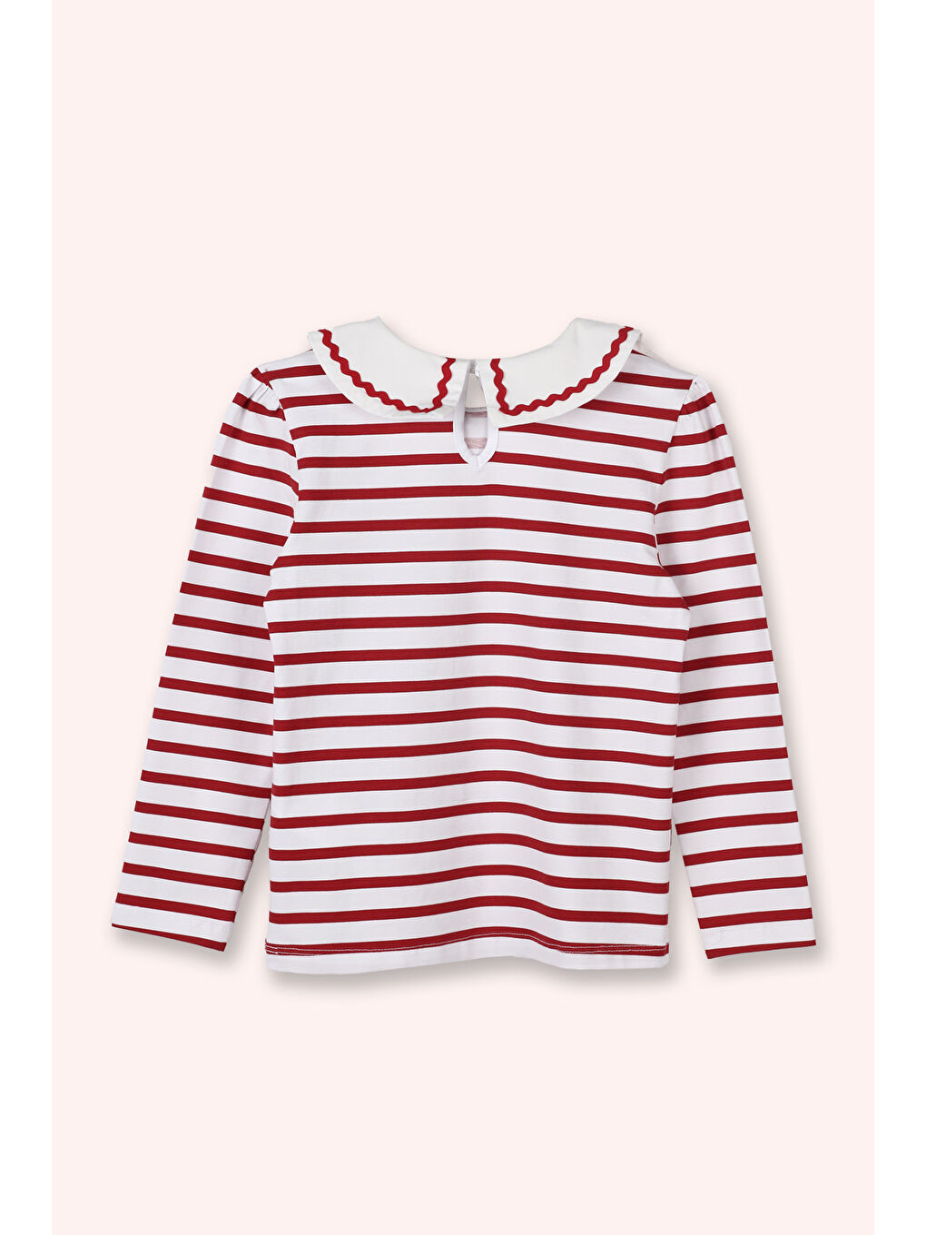 Kız Çocuk Bebe Yakalı Kırmızı Tisört-2